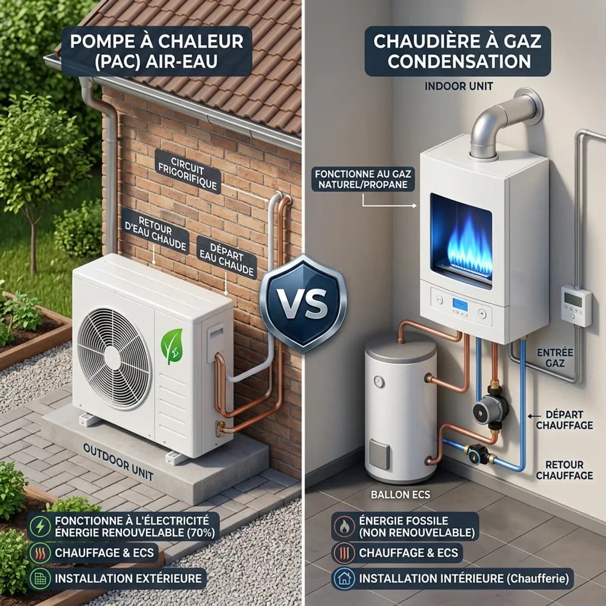 Comparatif 2026 : Pompe à Chaleur vs Chaudière Gaz, Lequel Choisir ?