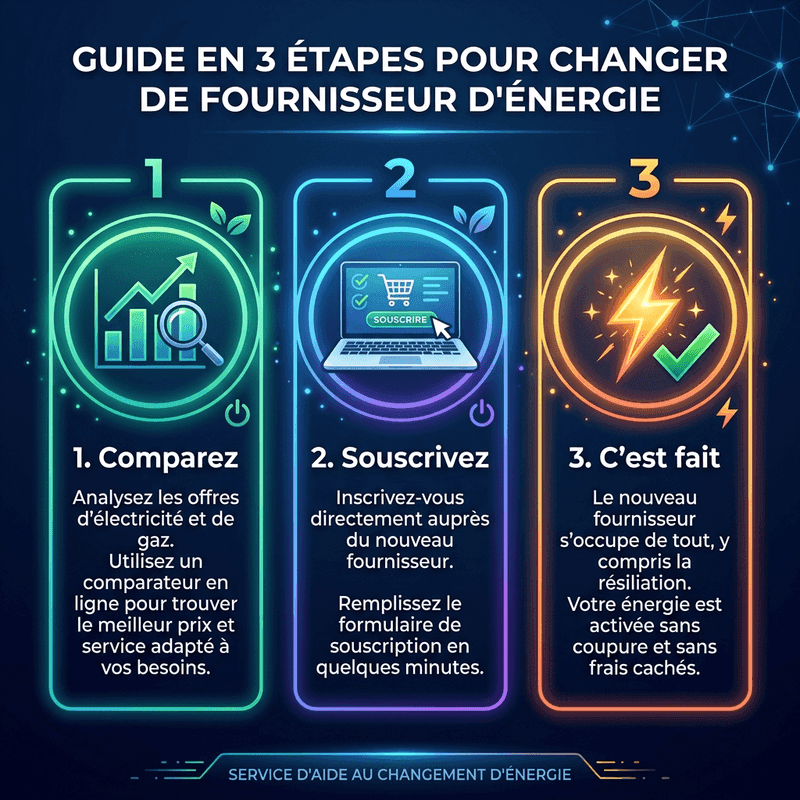 Étapes pour changer de fournisseur d'énergie