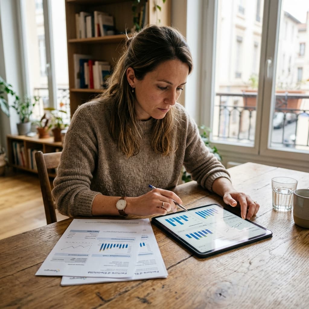 Consommateur comparant deux factures d'énergie
