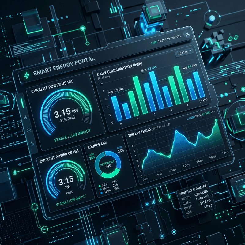 Interface en ligne de suivi de consommation Enedis Linky