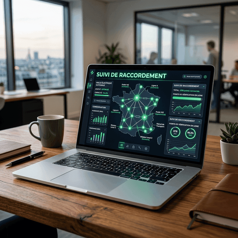 Interface du portail Enedis Connect Racco pour le suivi du raccordement expert