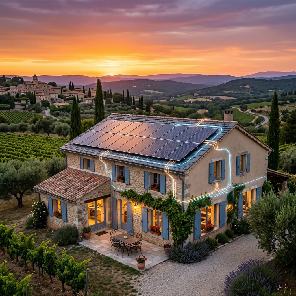 Toiture solaire moderne avec IA